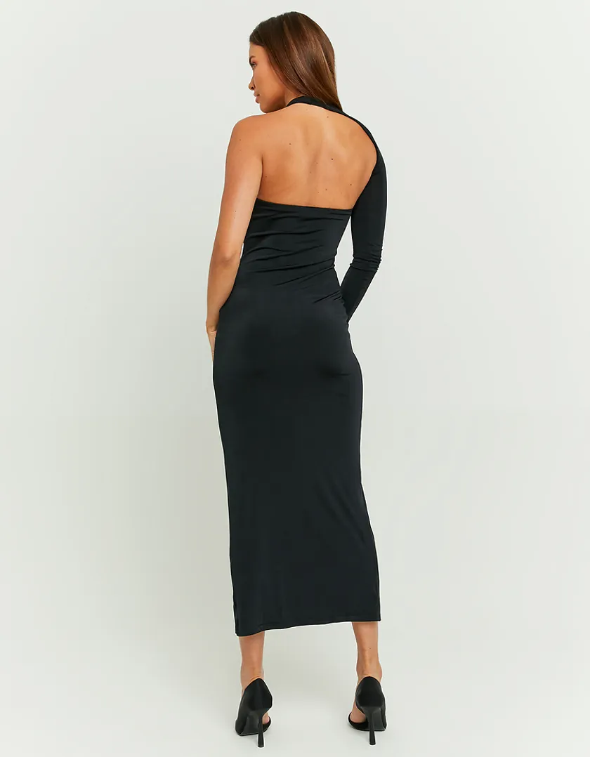 Vestito Midi da Festa Monospalla Nero  