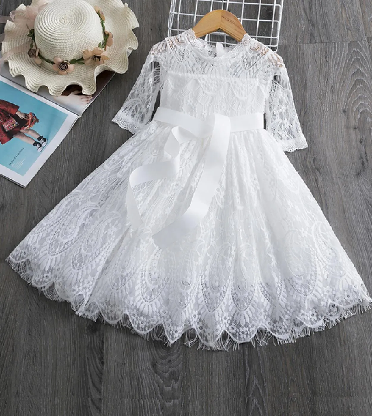 Vestito rosso da ragazza autunnale Little Girls Dots Xmas Christmas Party Costume Toddler Girl Birthday Princess Outfits Bambini