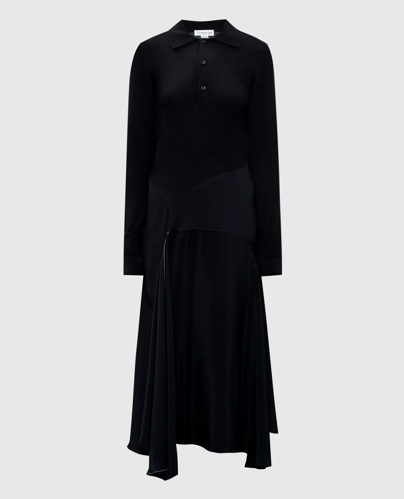Victoria Beckham Abito polo nero con lana 1324WDR005730A