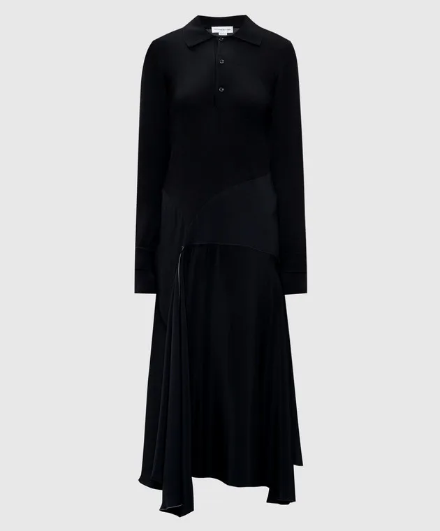 Victoria Beckham Abito polo nero con lana 1324WDR005730A