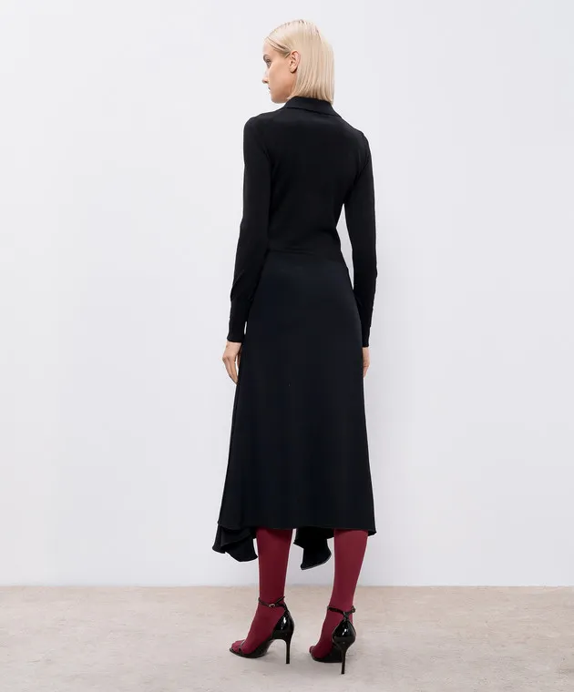 Victoria Beckham Abito polo nero con lana 1324WDR005730A