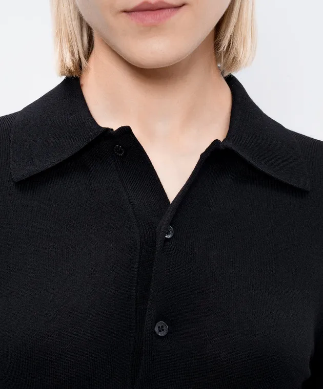 Victoria Beckham Abito polo nero con lana 1324WDR005730A