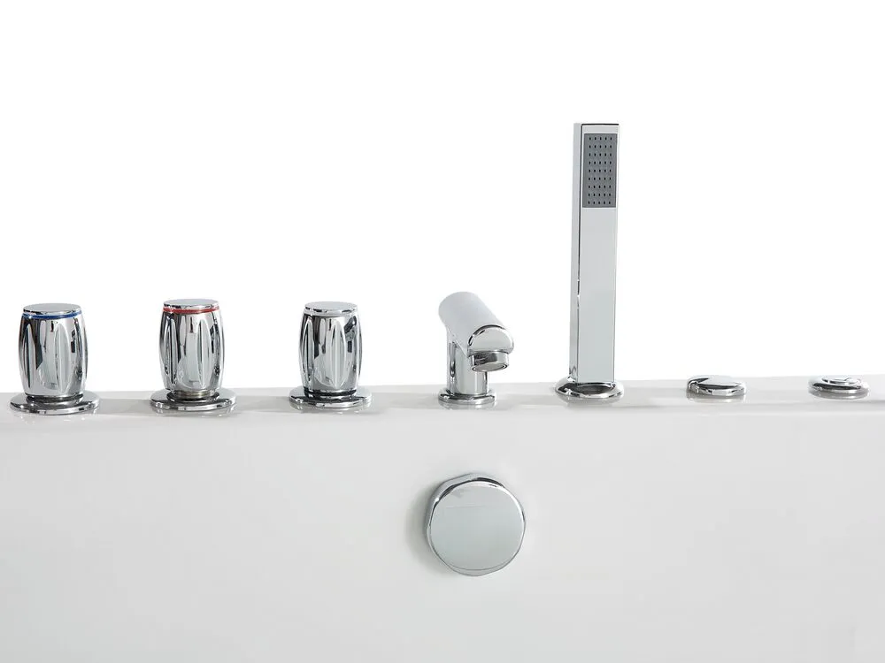 Whirlpool Bath with LED 1740 mm White SAMANA
