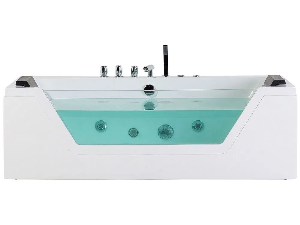 Whirlpool Bath with LED 1740 mm White SAMANA