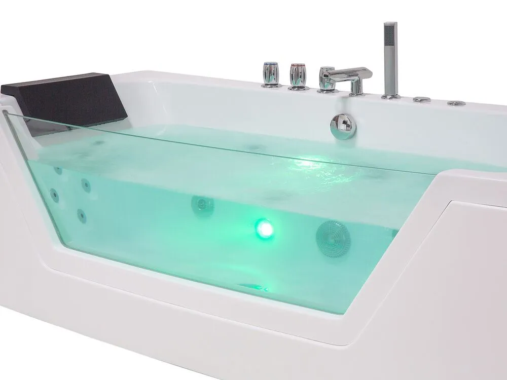 Whirlpool Bath with LED 1740 mm White SAMANA