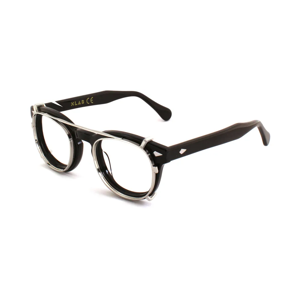   XLAB Clip-on 02 Argento Antiriflesso per 8004 stile moscot calibro 48mm