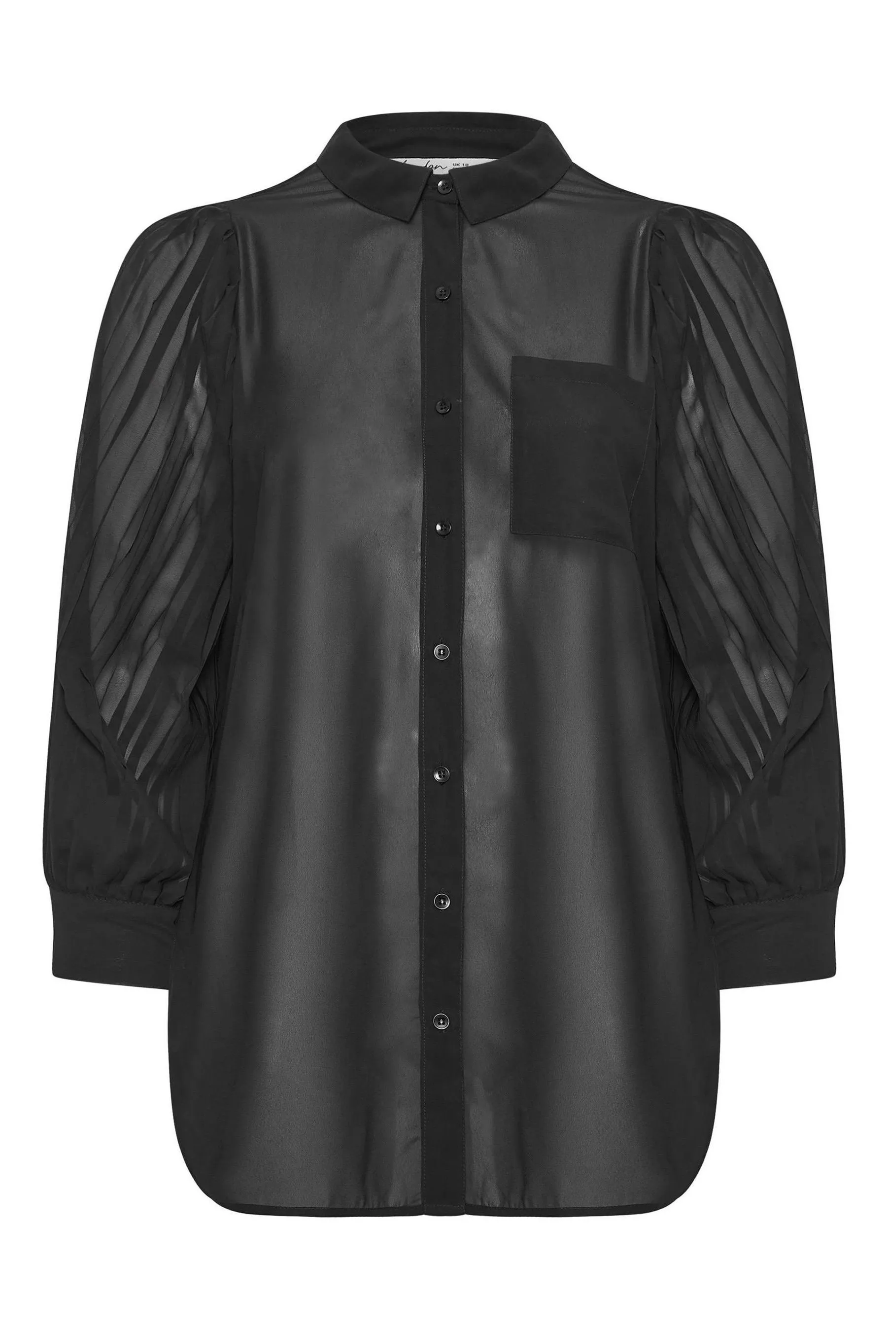 Yours Curve London - Camicia a maniche lunghe plissettata