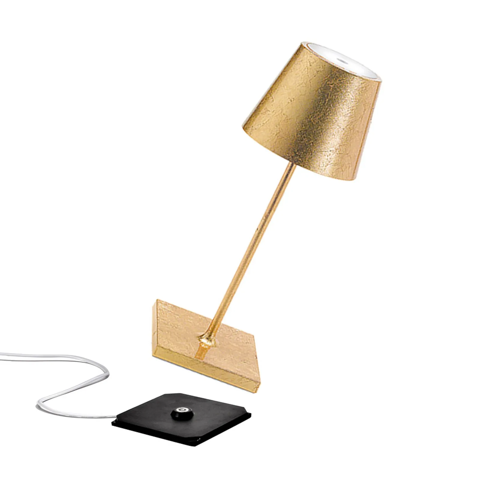 Zafferano Poldina mini lampada da tavolo ricaricabile in oro